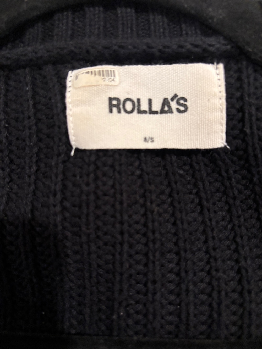ROLLA'S black  Chunky Ribbed Button Cardi - Picture 3 of 3